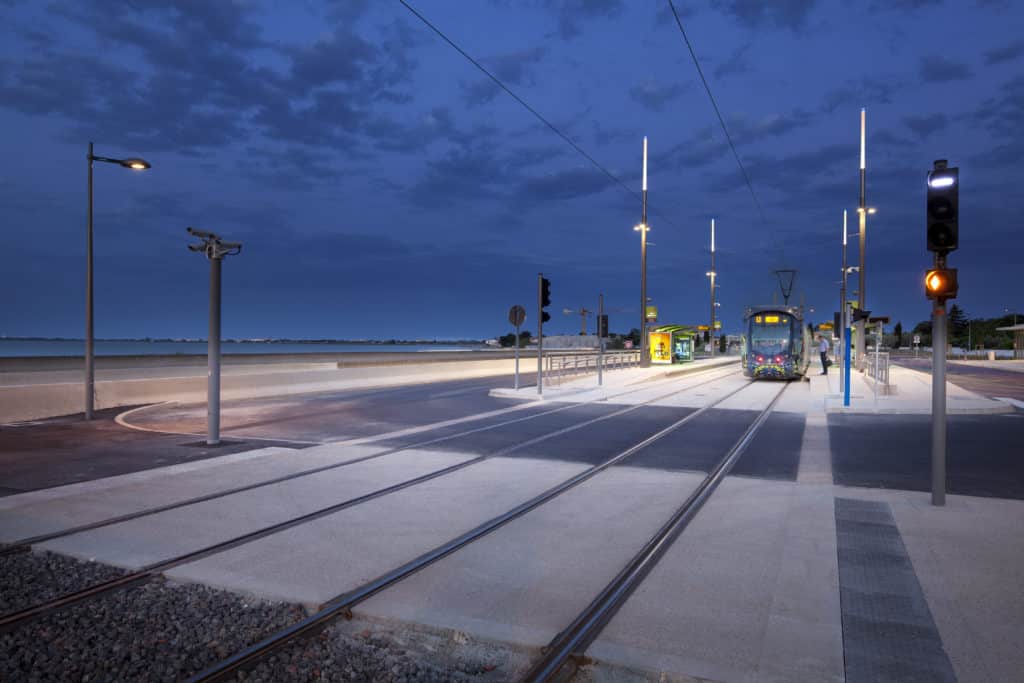 Eclairages ligne de tramway à Perols