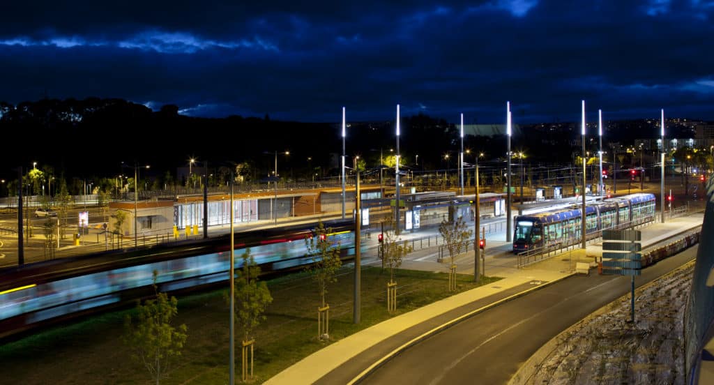 Reportage éclairage du tramway de Montpellier