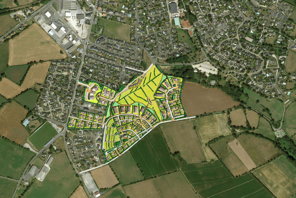 nouvelle esquisse avec jardins sur photo aérienne copie